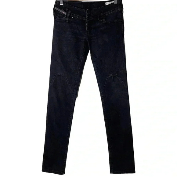 Diesel Low Rise Matic Slim-Tapered Jeans Wash 008Z1 Black Denim Jeans W25 - Picture 1 of 10